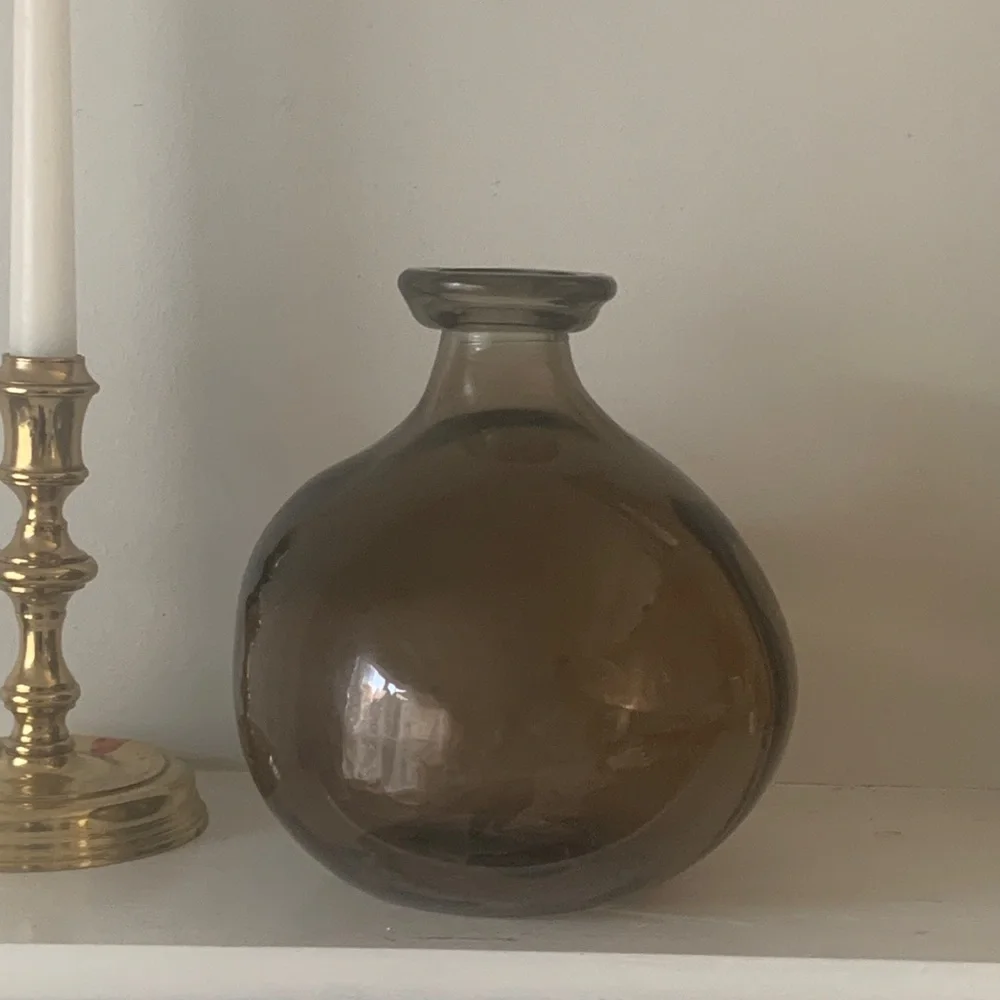San Miguel bubble vase made from recycled‎ glass potentially amber smoke vase